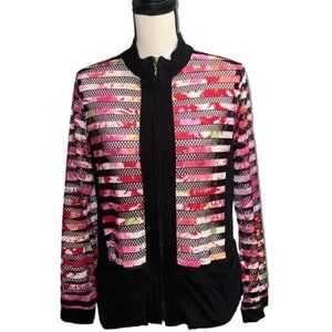 Erin london- Floral and mesh zip up jacket